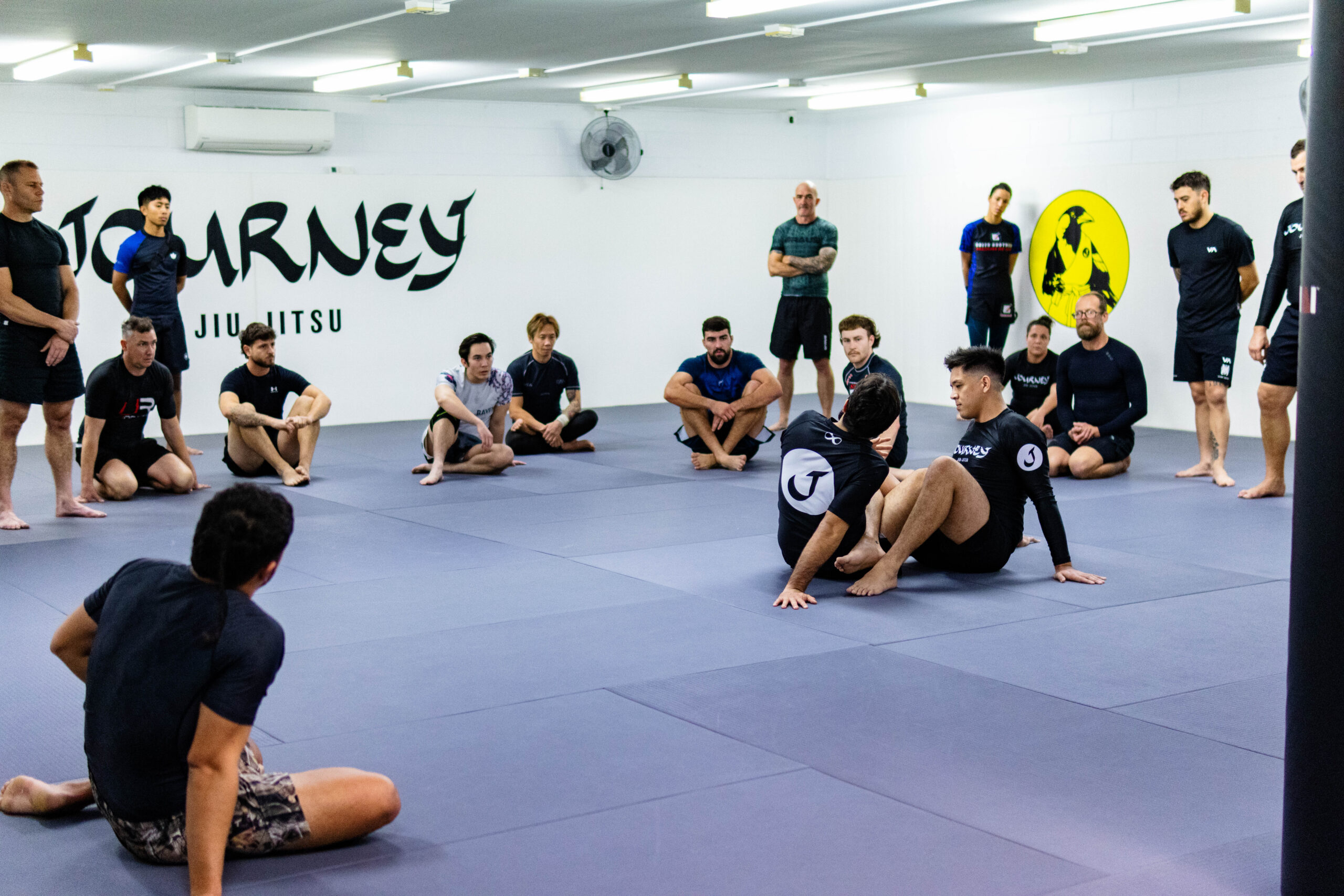 Picture of members at Journey Jiu-jitsu during nogi classs.